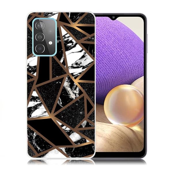Marble Samsung Galaxy A32 5G Etui - Black Tile Fragmenter Black