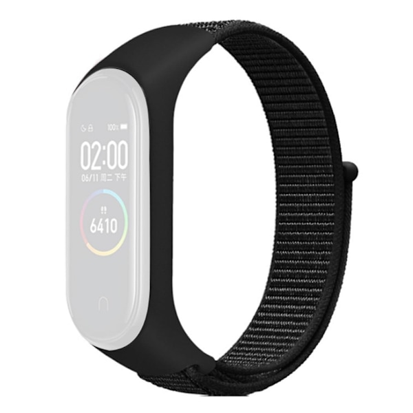Xiaomi Mi Band 7 / 6 / 5 klockarmband i nylon - Helsvart Svart