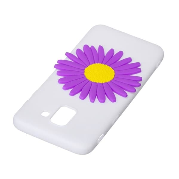 Samsung Galaxy J6 (2018) mobilskal silikon 3D mönster - Lila solros Lila