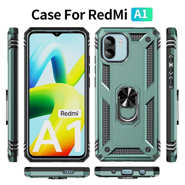 Bofink Combat Xiaomi Redmi A1 Fodral - Svartaktig Grön Grön