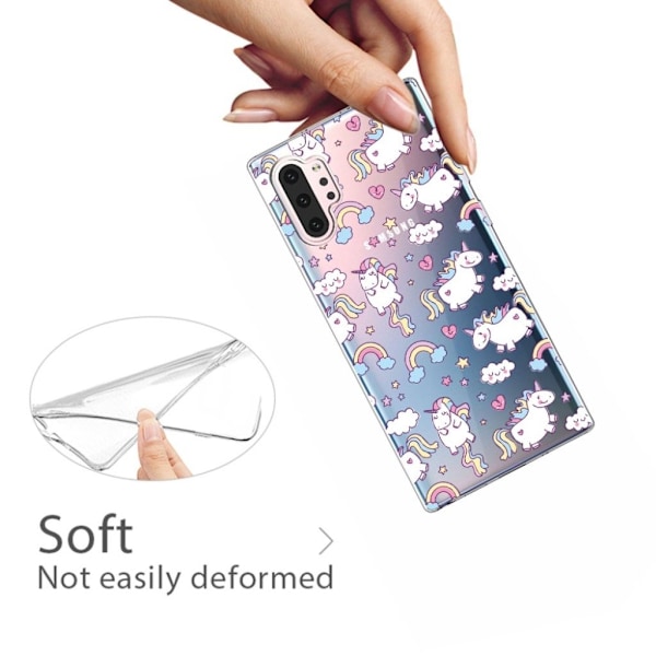 Deco Samsung Galaxy Note 10 Plus skal - Enhörning Och Regnbåge multifärg