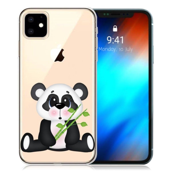 Deco iPhone 11 kuoret - Panda Holding Bamboo Multicolor
