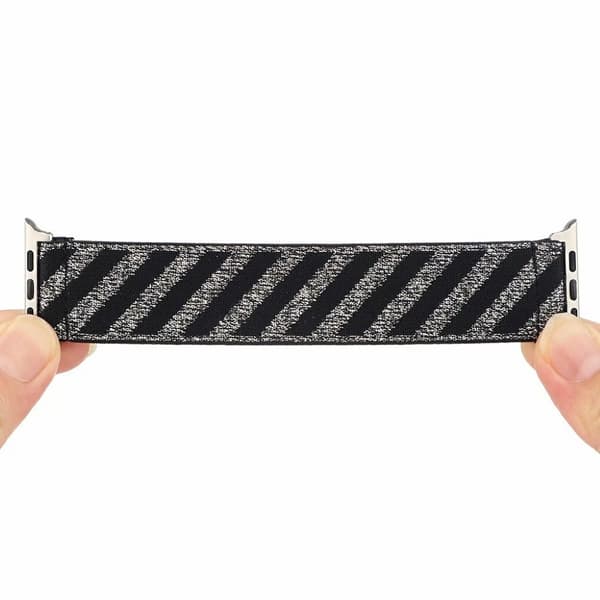Apple Watch Series 6 / 5 40mm klæde mønster rem - sort / grå Stripe Black