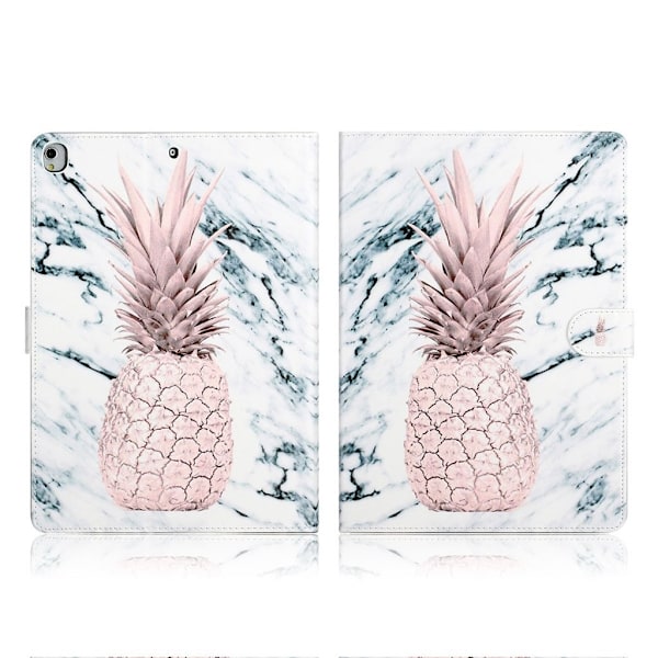 mønster læder etui til iPad 10.2 (2019) / Air (2019) - ananas Silver grey