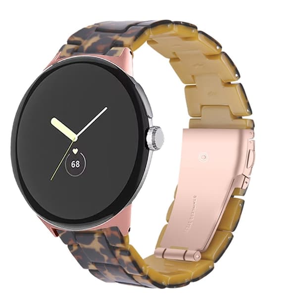 Google Pixel Watch urrem i lys resin-stil - Leopard Brown