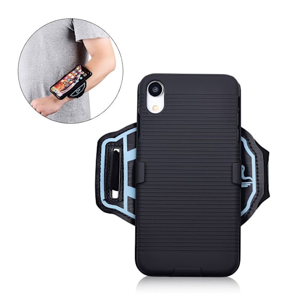 iPhone Xr armbånd i kombimaterialer med sportsdesign - Sort Multicolor