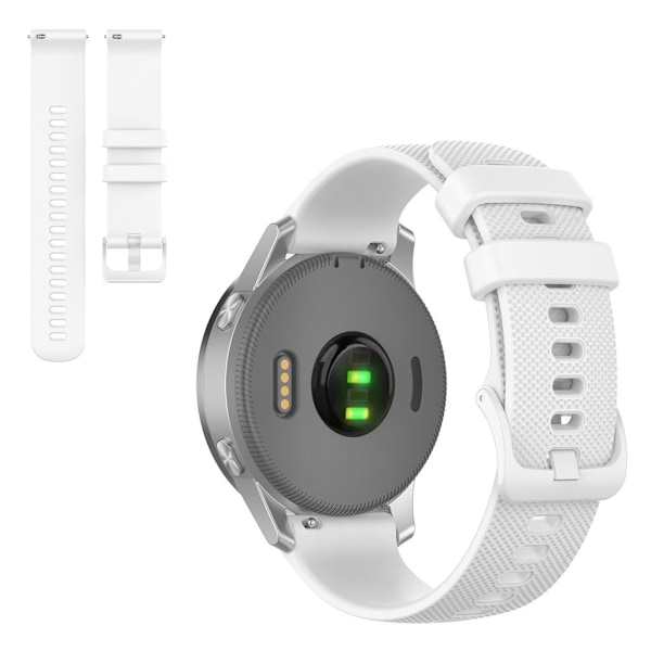 Garmin Venu 2S / Vivoactive 4S / Vivomove 3S yksivärinen ranneke - Valkoinen White