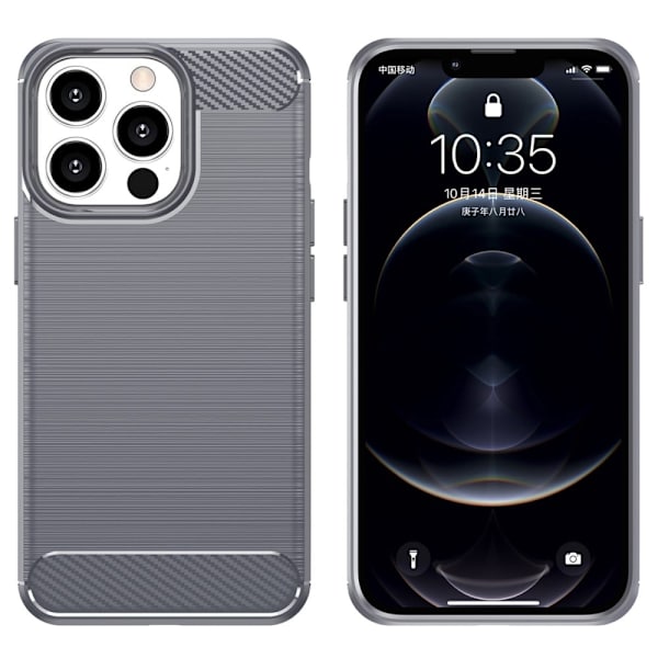 Carbon Flex iPhone 13 Pro Max skal - Silver/Grå Silvergrå