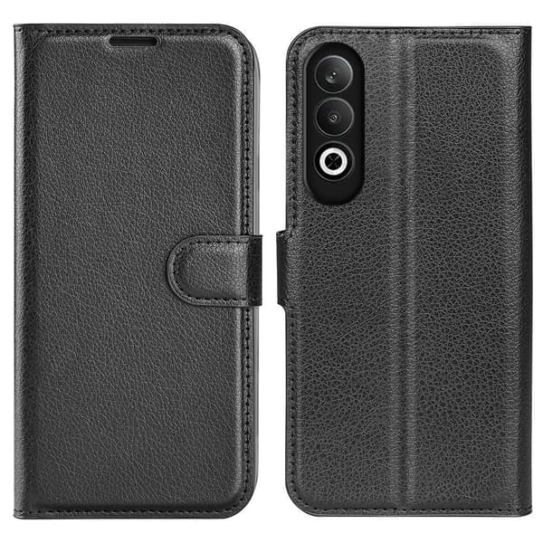 Klassisk OnePlus Nord CE4 / Oppo K12 flip etui - Sort Black