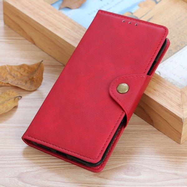 Alpha Sony Xperia 10 IV læder flip etui - Rød Red