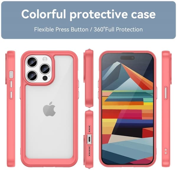 iPhone 15 Pro älykäs akryylikansi - Punainen Red