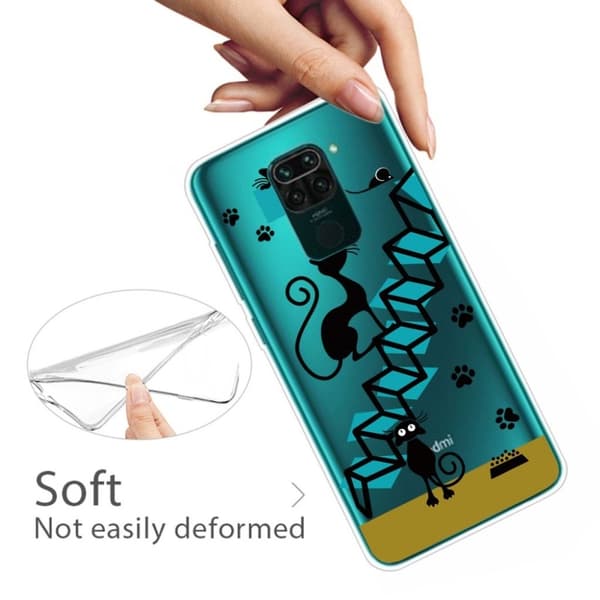 Deco Xiaomi Redmi Note 9 Cover - Katte Fodaftryk Black