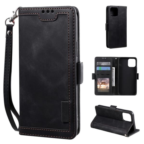 Suburbian läder iPhone 13 Pro Max fodral - Svart Svart