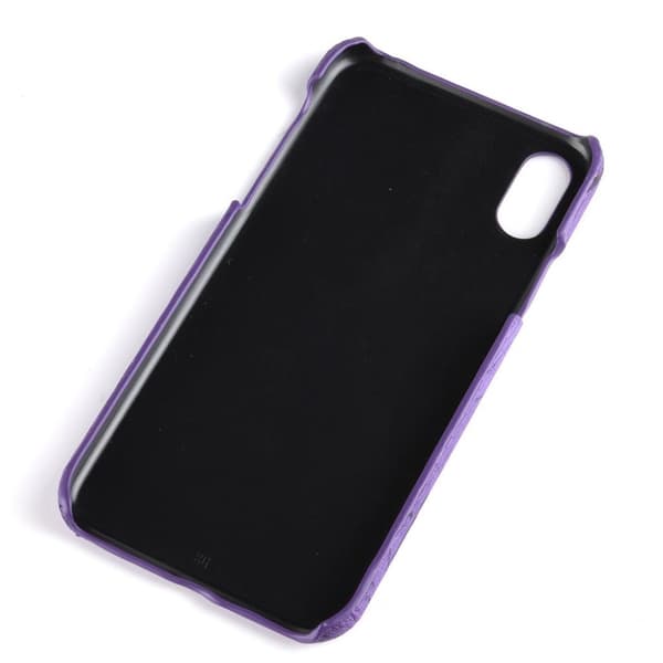 iPhone XS Max mobilskal plast syntetläder trätextur - Lila Lila
