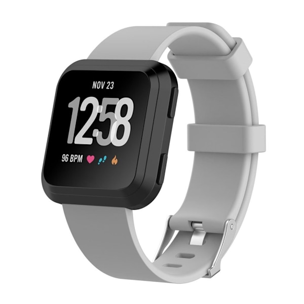 Trendikäs vaihtoranneke Fitbit Versa-kellolle - Harmaa Silver grey