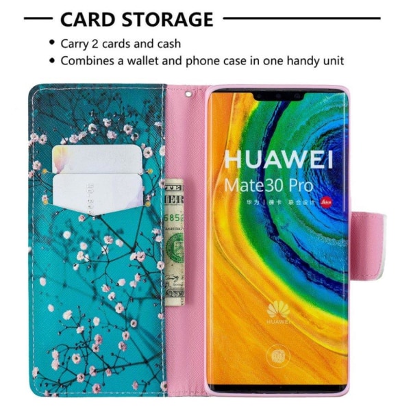 Wonderland Huawei Mate 30 Pro flip kotelot - Puu ja Kukat Blue