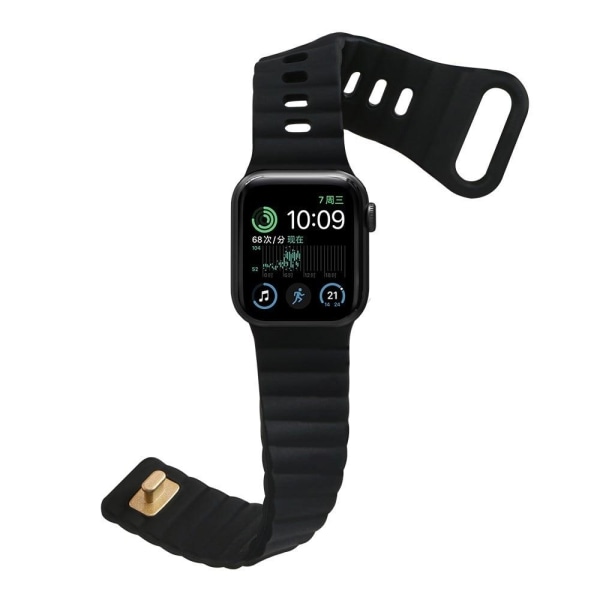 Apple Watch Series 8 (41mm) klockarmband i silikon med knapp - Svart Svart