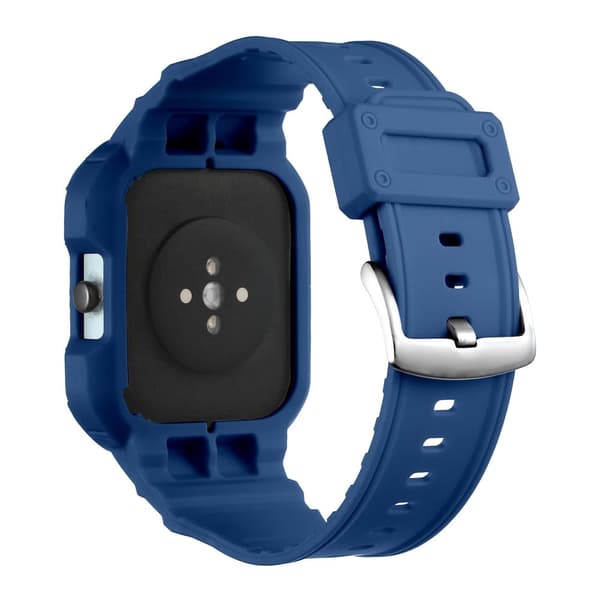 Amazfit GTS 4 / 3 / 2 / 1 silikonikellon hihna integroidulla suojuksella - Keskiyön Sininen Blue