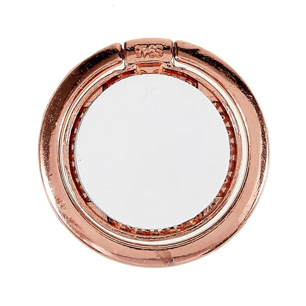 Ringholder til smartphone med rhinestone-dekoration i form af en CD-vene - Rødguld Pink