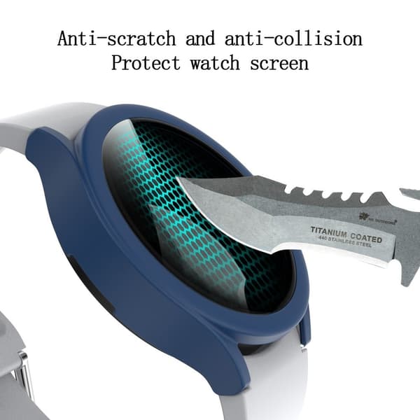 Samsung Galaxy Watch 4 (40mm) matte cover with tempered glass screen protector - Midnight Blue Blå