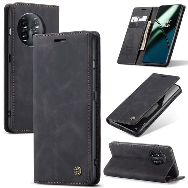 CaseMe OnePlus 11 Vintage Etui - Sort Black