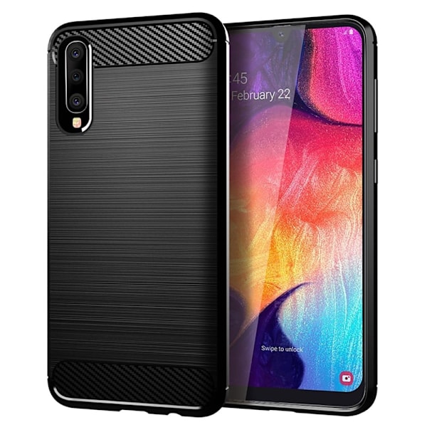 Carbon Flex Suojakotelo Samsung Galaxy A50s / A50 / A30s - Musta Black