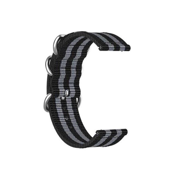 Garmin Forerunner 255 nylon watch strap - Black / Grey / Black / Black