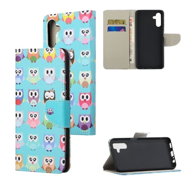 Wonderland Samsung Galaxy A13 5G Flip Etui - Søde Ugler Multicolor