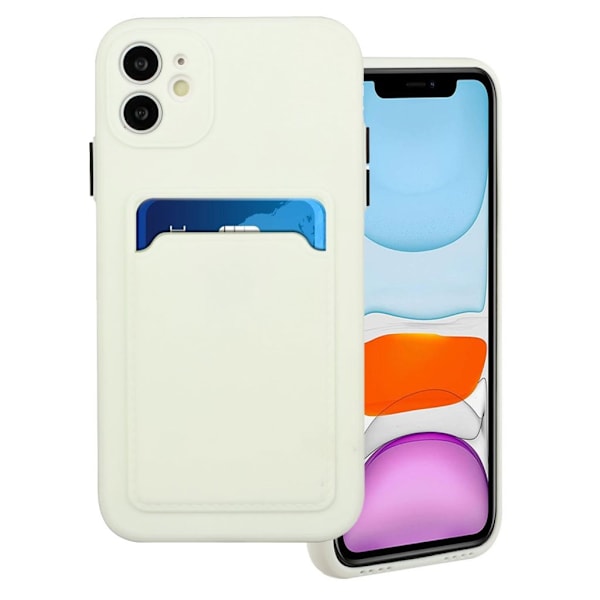 iPhone 12 skal med korthållare - Vit Vit