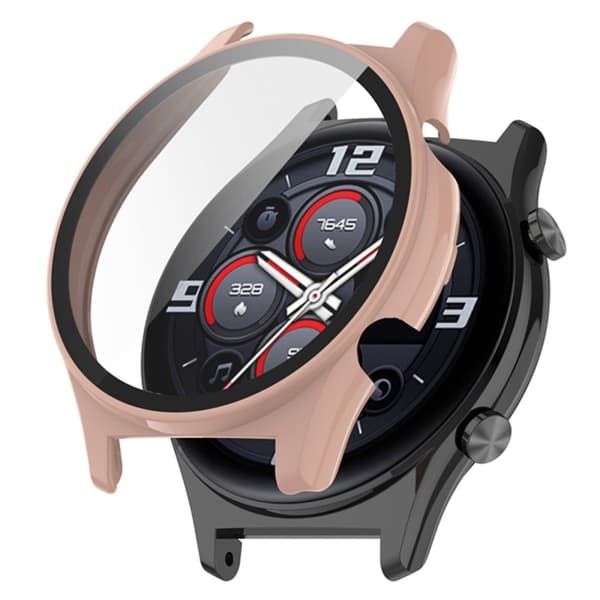 Honor Watch GS 3 cover with tempered glass screen protector - Pink Rosa