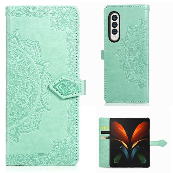 Mandala Samsung Galaxy Z Fold3 5G Flip Etui - Grøn Green