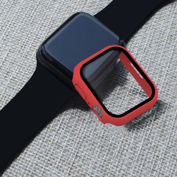 Apple Watch (45mm) 2-in-1 suojakotelo + 9H karkaistu lasi - Punainen Red