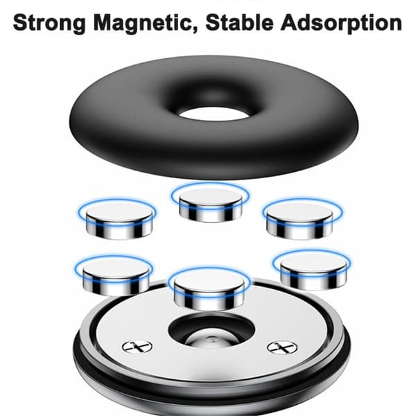 Universal magnetisk drejelig telefonholder - Sort Black