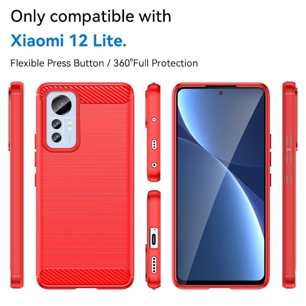Carbon Flex Xiaomi 12 Lite kotelot - Punainen Red