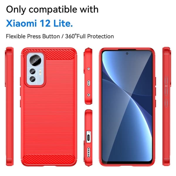 Carbon Flex Xiaomi 12 Lite skal - Röd Röd