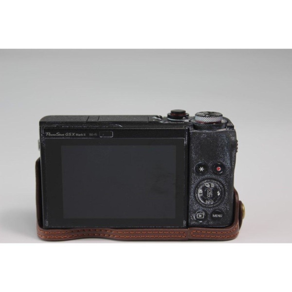 Canon PowerShot G5 X Mark II holdbart læder etui - Kaffe Brown