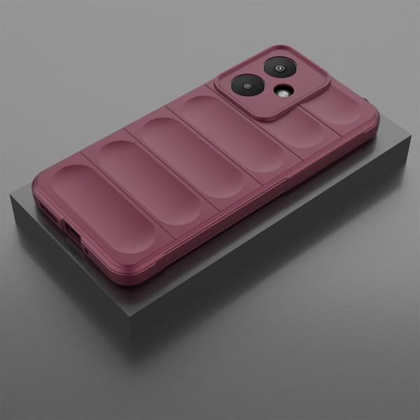 Mjukt greppformat Xiaomi Redmi 13C skal - Vinröd Röd