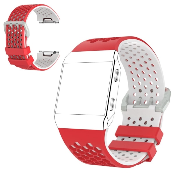 Fitbit Ionic to tone sports urrem - rød + Hvid Multicolor