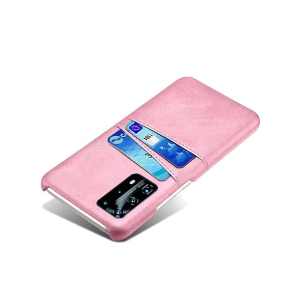 Dual Card cover - Huawei P40 Pro - Rødguld Pink