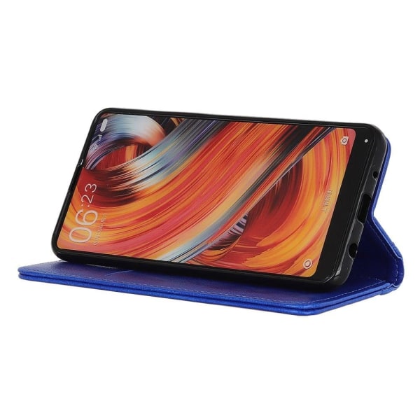 Motorola Edge 20 ægte læderetui med magnetisk lukning - Blå Blue