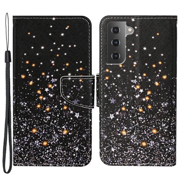 Wonderland Samsung Galaxy S22 Flip Etui - Sorte Stjerner Black