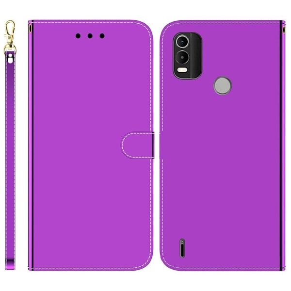 Mirror Nokia C21 Plus flip-etui - Lilla Purple