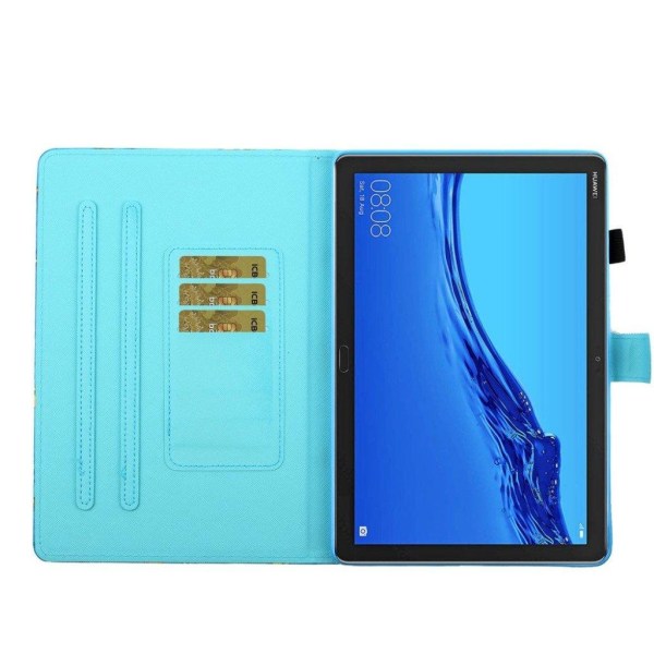 Huawei MediaPad M5 Lite 10 pattern leather flip case - Owl and S multifärg