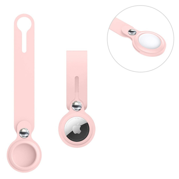 AirTags silikoneovertræk til lang rem - Lyserød Pink