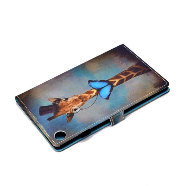 Lenovo Tab M10 FHD Plus pattern printing leather case - Giraffe Multicolor