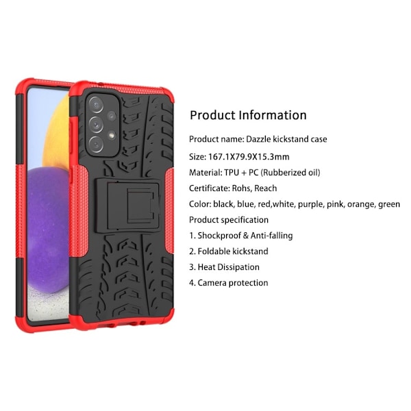 Offroad Samsung Galaxy A73 kotelot - Punainen Red