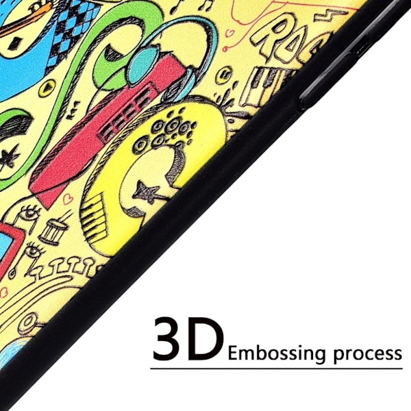 Huawei Mate 20 Lite 3D silikooni muovinen kohokuviollinen pehmeä takasuoja kuori - Musiikki Elementit Multicolor