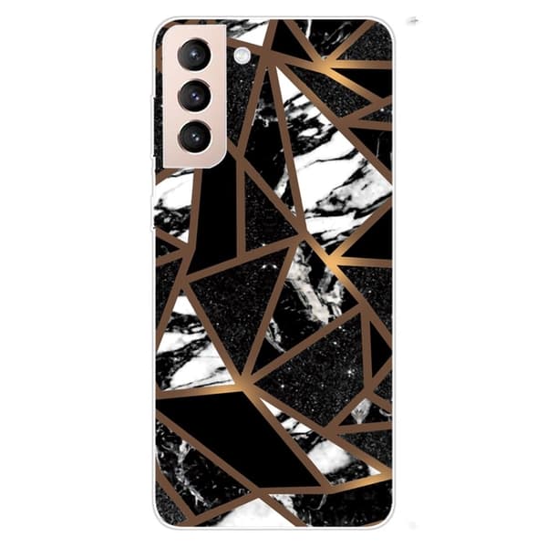 Marble design Samsung Galaxy S22 Plus cover - Sorte Flisefragmenter Black