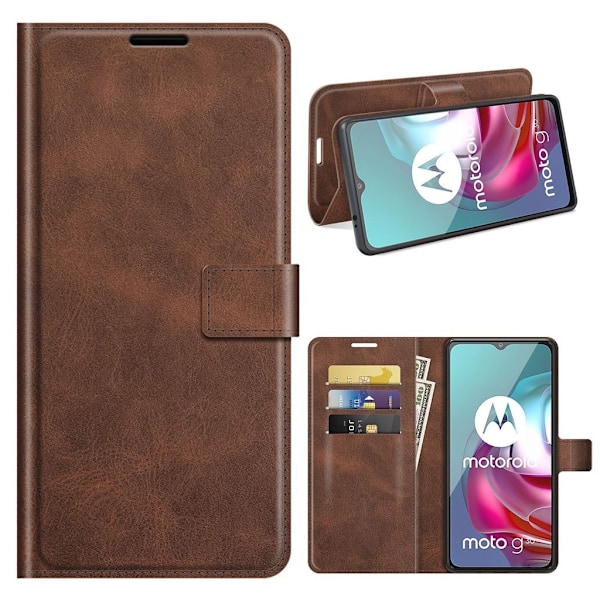Wallet-style Læder Etui til Motorola Moto G30 / G10 - Brun Brown