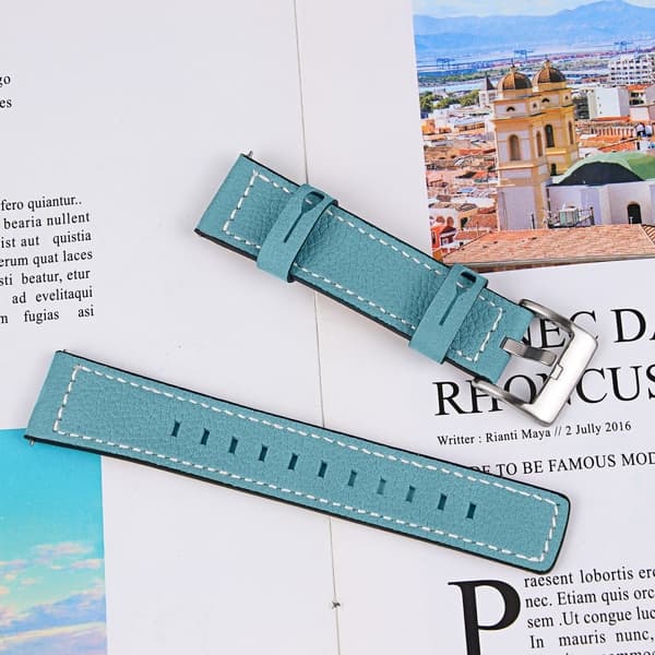 Amazfit GTS / GTR 42mm urrem i okselæder - Blå Blue